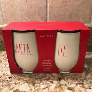 Rae Dunn SANTA & ELF Red LL Insulated Tumbler
